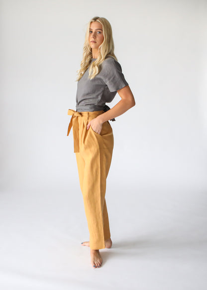 Tailored Linen Pant | Desert Sand