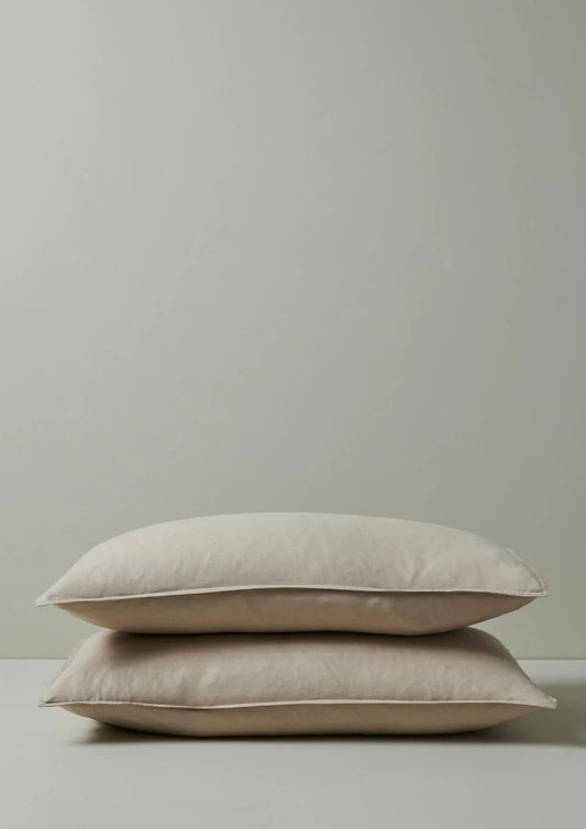 French Flax Linen Pillowcases | Sandy Beige