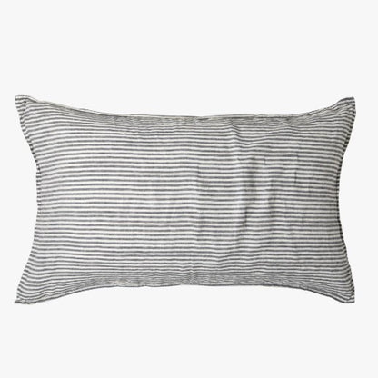 French Linen Pillowcases  | Blue Stripes