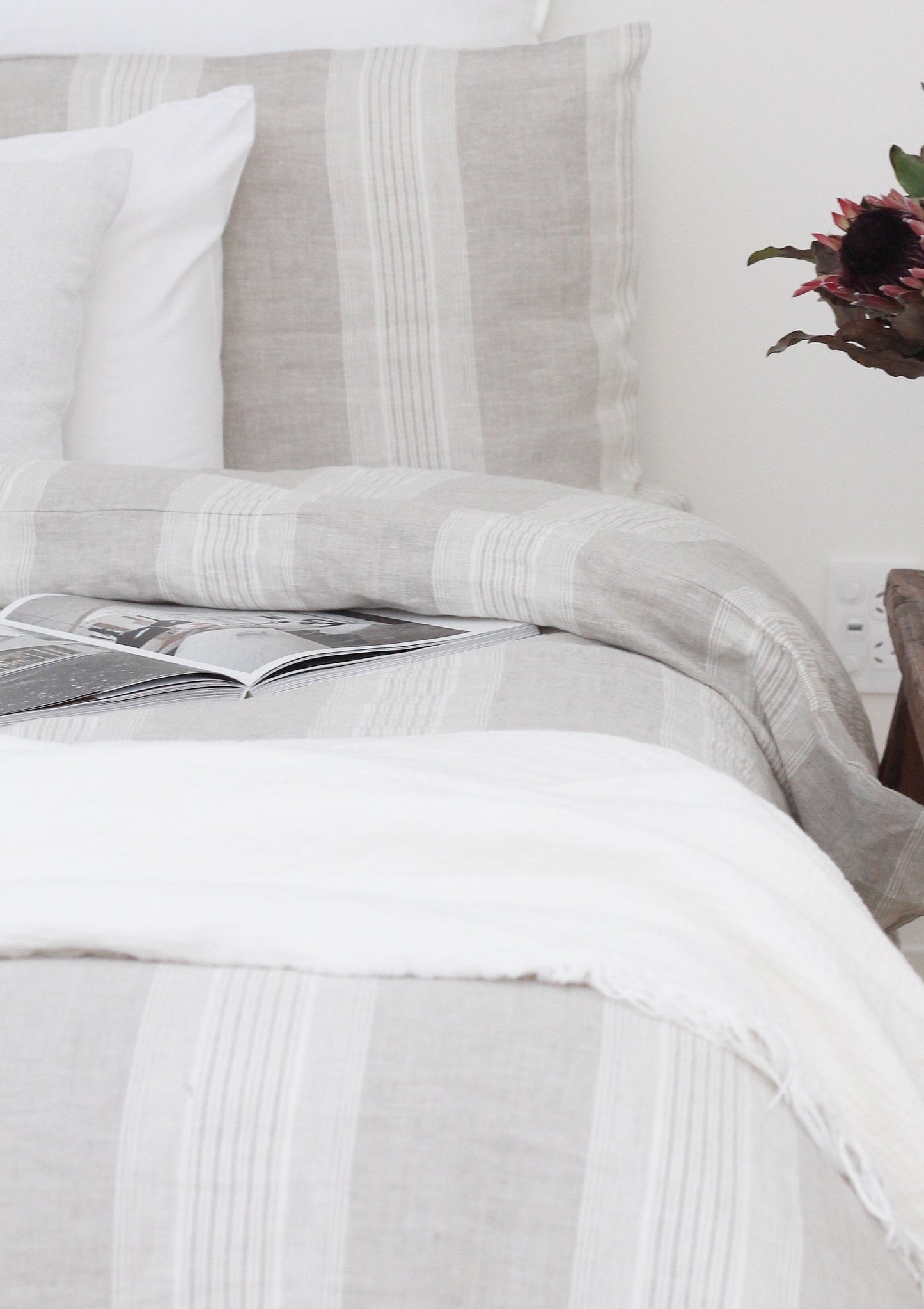 Stripe Linen Pillowcases | Made in New Zealand