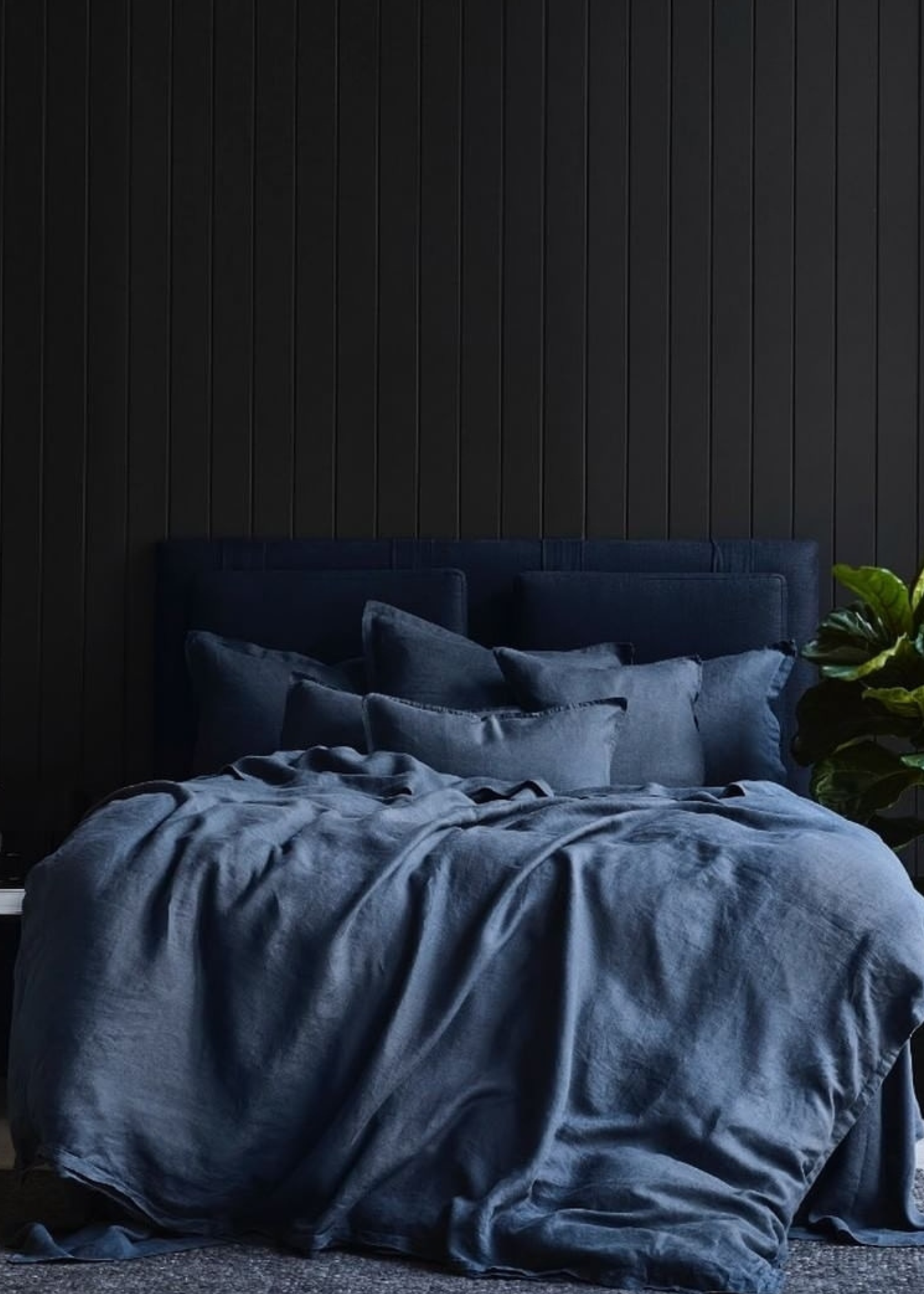 French Linen Duvet Cover Set  | Navy