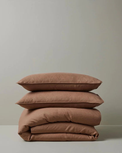 French Flax Linen Pillowcases | Tan