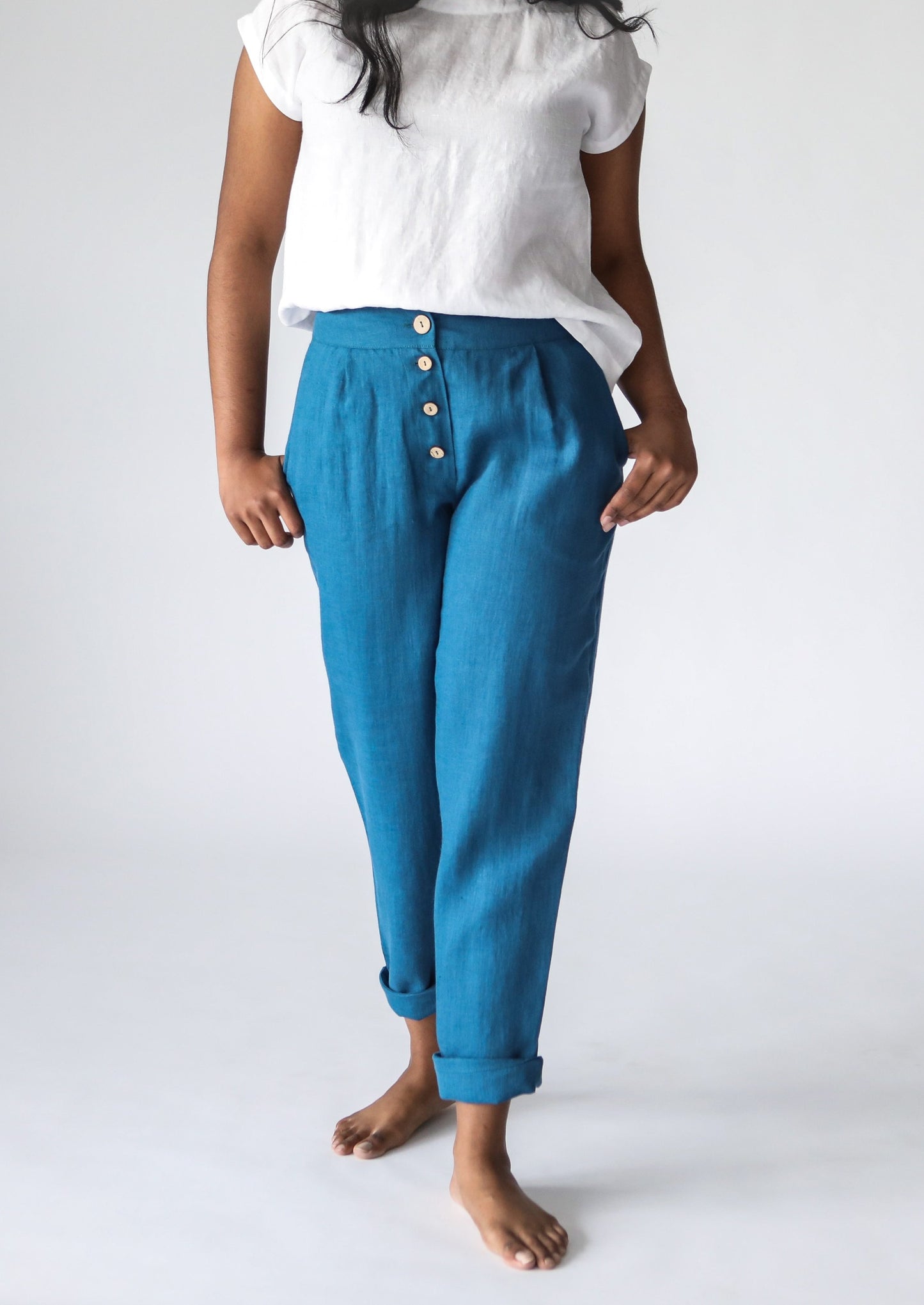 Sailor Linen Pant | Teal