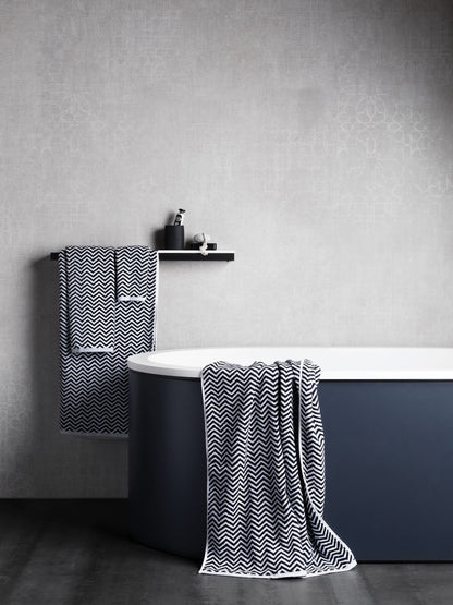 Herringbone Black & White Towels