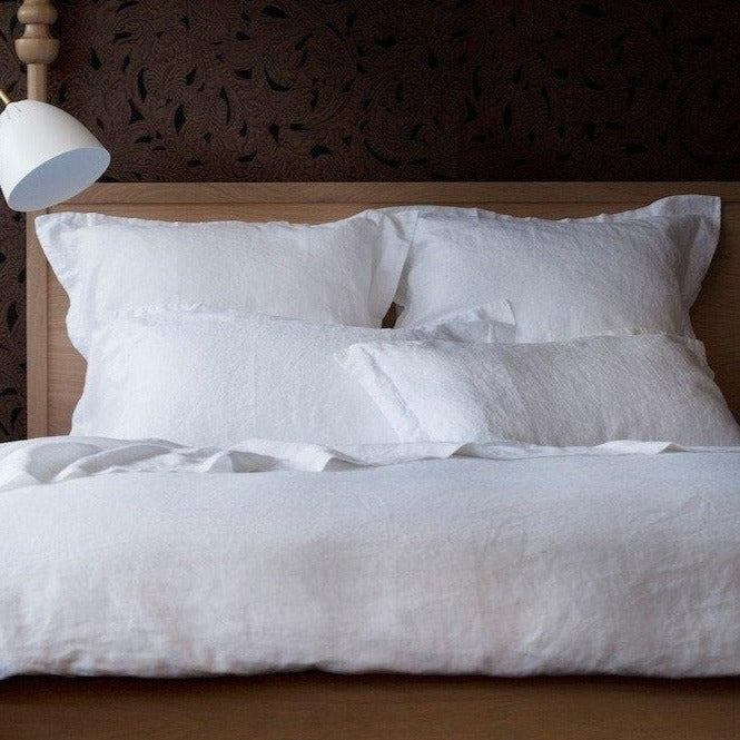 Stonewashed Linen Pillowcases | White