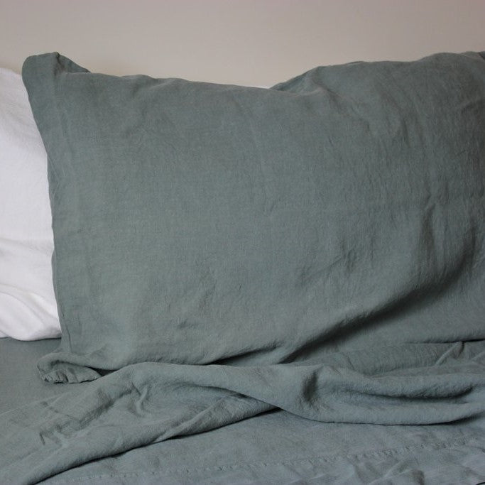 Stonewashed Linen Pillowcases | Mineral