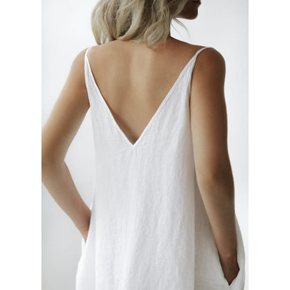 Nanami Midi Linen dress | White