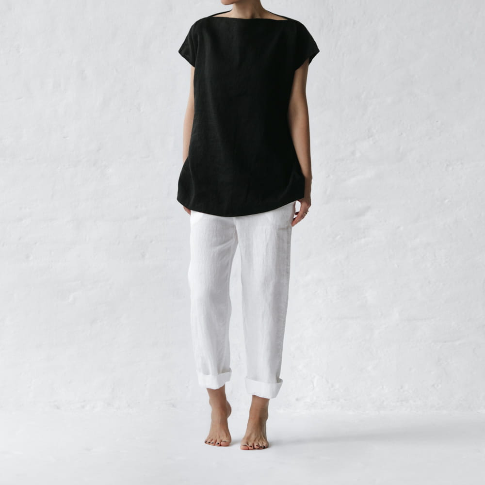 Taki Linen Pants | White