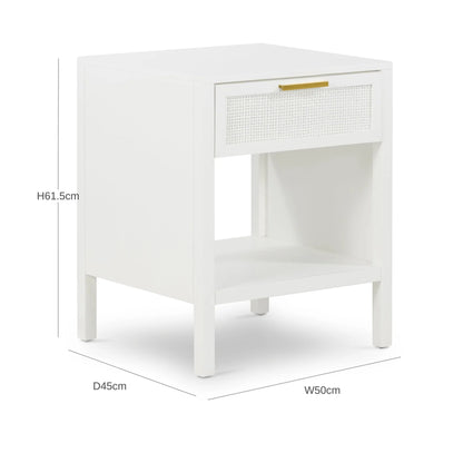 Lincoln Bedside Table | White