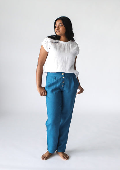 Sailor Linen Pant | Teal