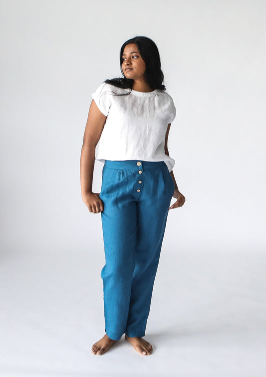 Sailor Linen Pant | Teal