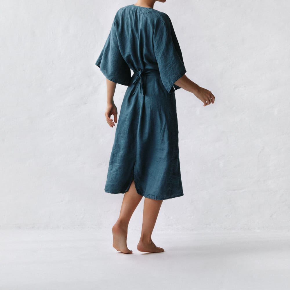 Yuko Linen Dress | Teal