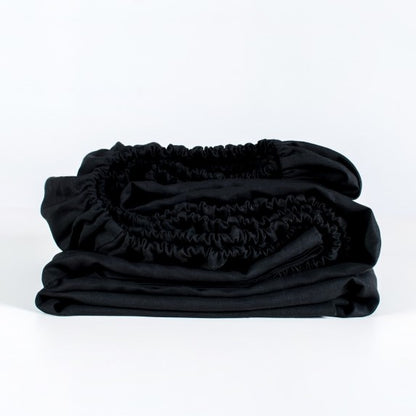 Linen Fitted Sheet| Black | Made in Europe