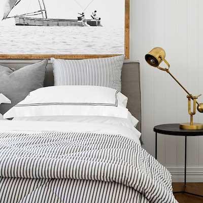 Black and White Ticking Comforter