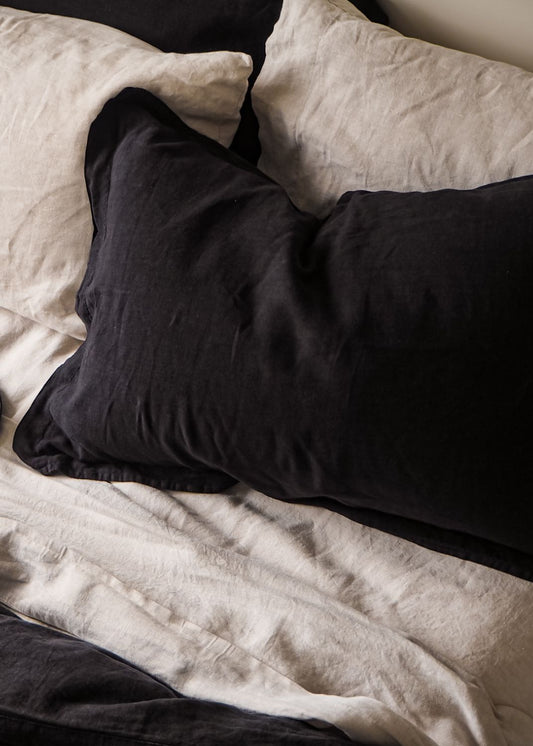 Linen Pillowcases | Black