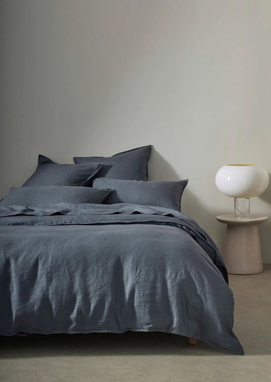 French Flax Linen Duvet Cover | Denim