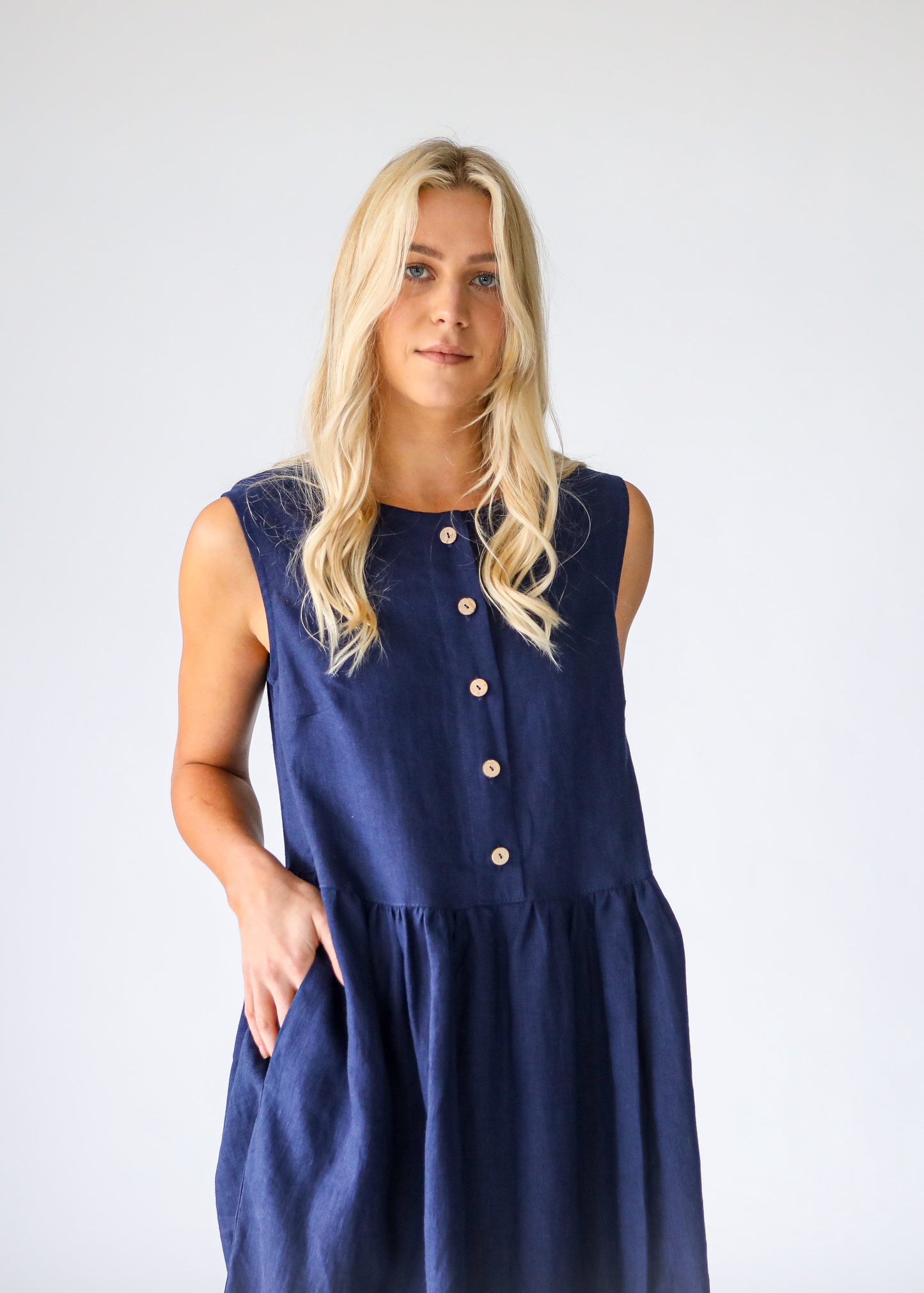 Asti Linen Dress | Midnight