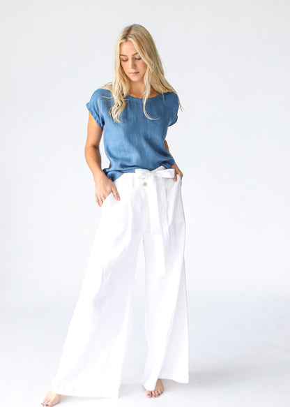 Linen T-Shirt | Blue