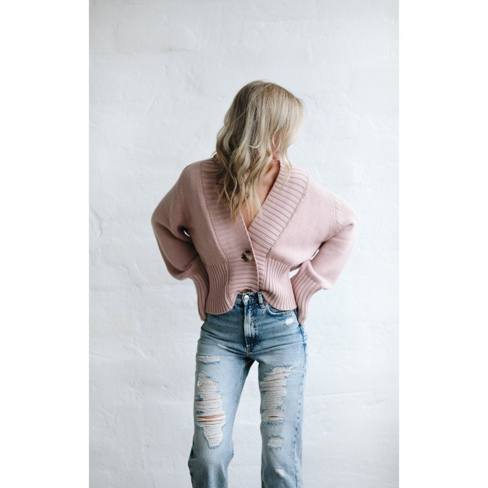 Knit Cardigan | Dusky Pink
