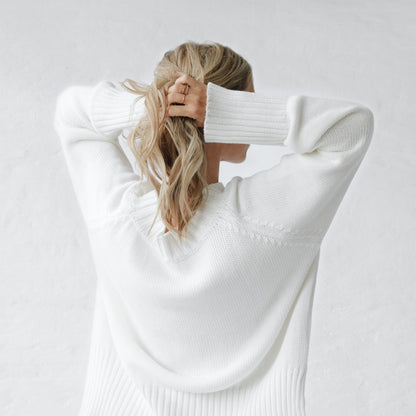 Boatneck Sweater | Ivory -35% OFF