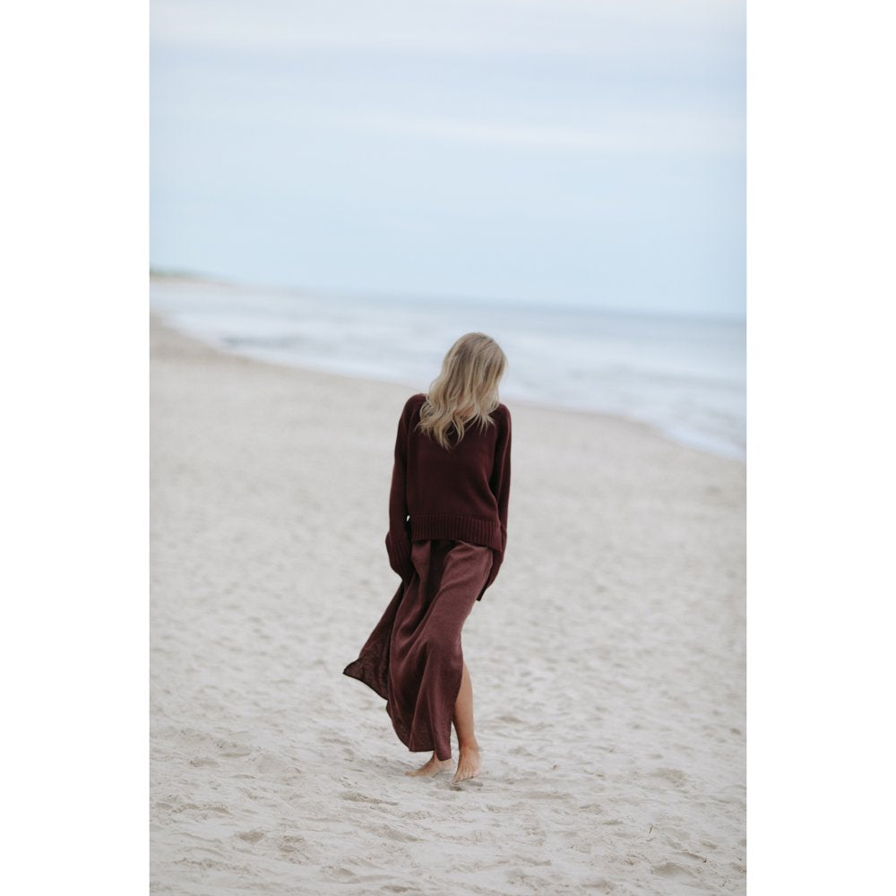 Boatneck Sweater | Brown -35% OFF