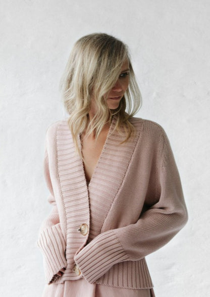 Knit Cardigan Dusky Pink – The Foxes Den