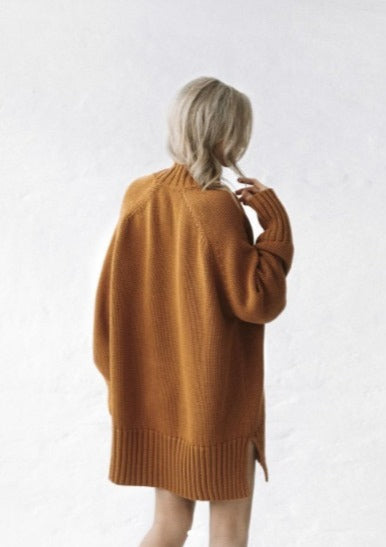 Crew Neck Sweater | Mustard -35% OFF