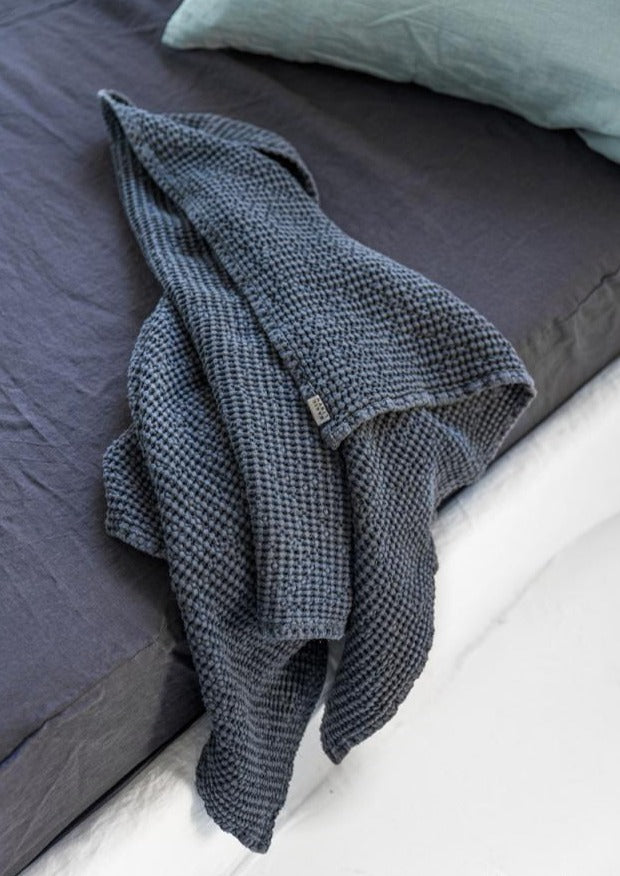 Linen Waffle Towel Set | Dark Grey