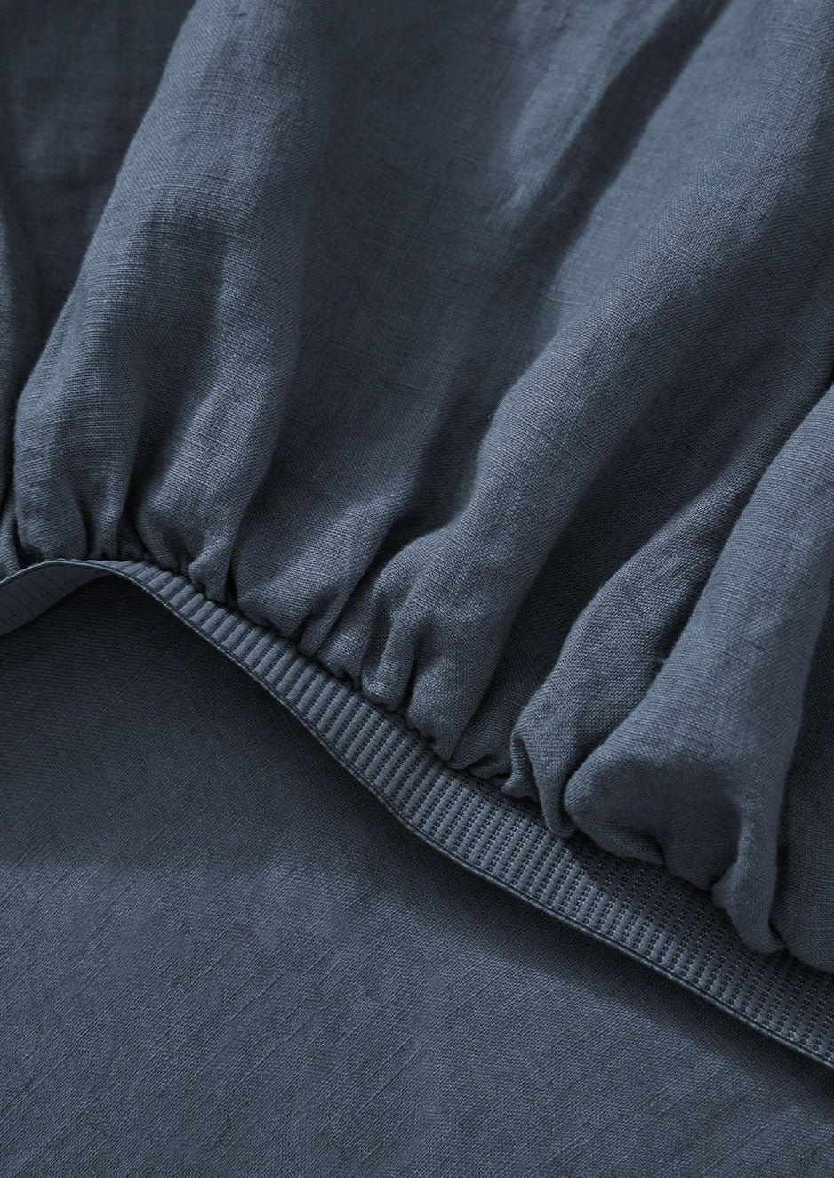 French Flax Linen Fitted Sheet | Denim