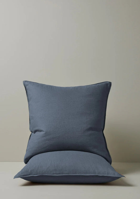 French Flax Linen Pillowcases | Denim