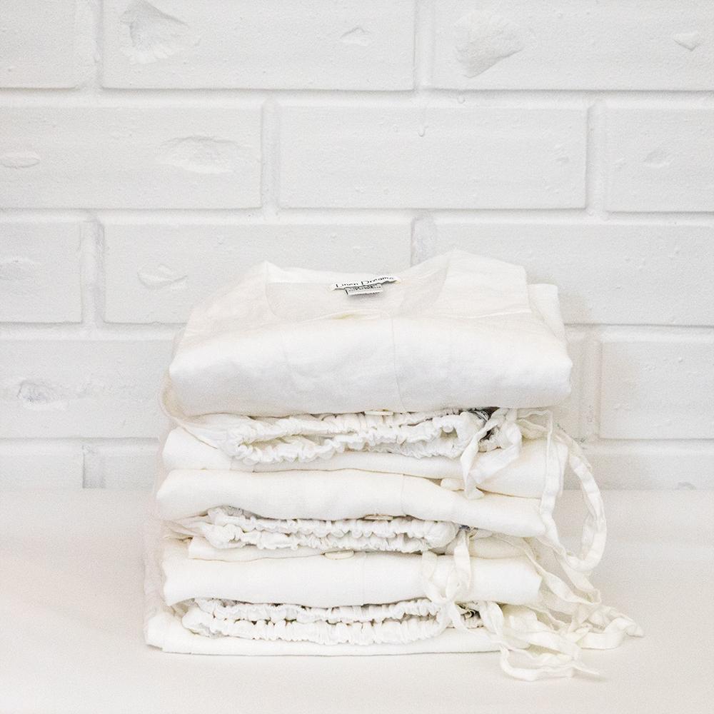 Stonewashed Linen Pajamas | White