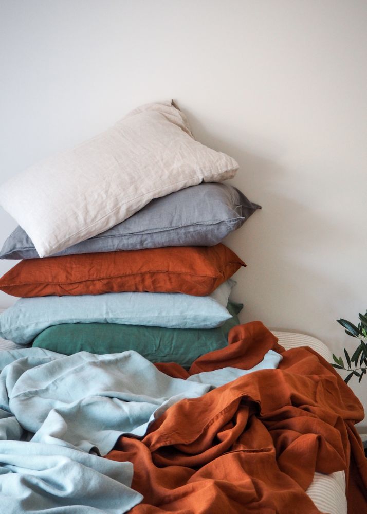 French Linen Pillowcases  | Tobacco