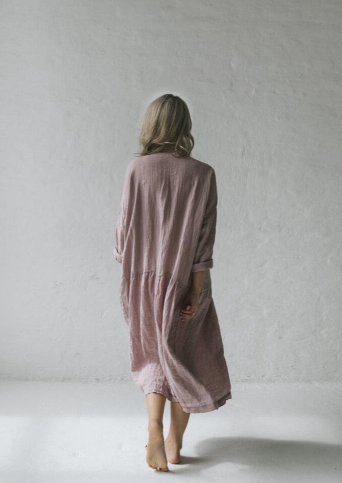 Oversized Linen Dress | Dusky Pink