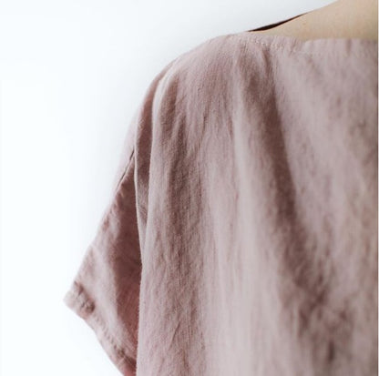 Short Linen Dress | Dusky Pink