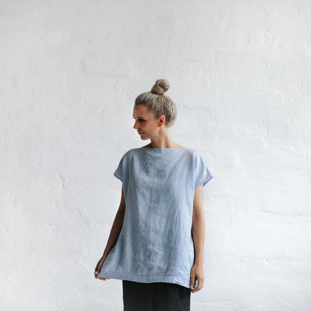 Linen Top | Pale Blue