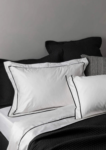 Egyptian Cotton Grosgrain Pillowcases | Black