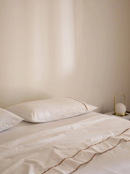 Egyptian Cotton Grosgrain Sheet Set | Caramel