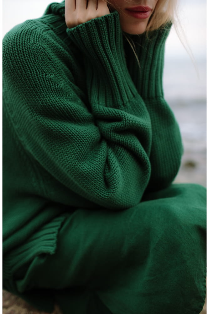 Boatneck Sweater | Emerald Green