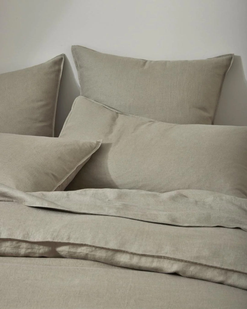 French Flax Linen Duvet Cover Caper