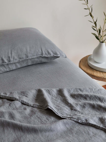 French Linen Pillowcases  | Storm