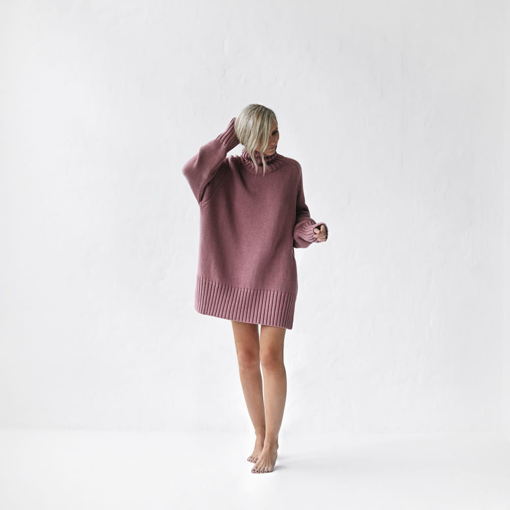 Crew Neck Sweater | Mauve