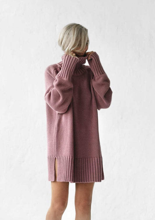 Turtleneck Sweater | Mauve