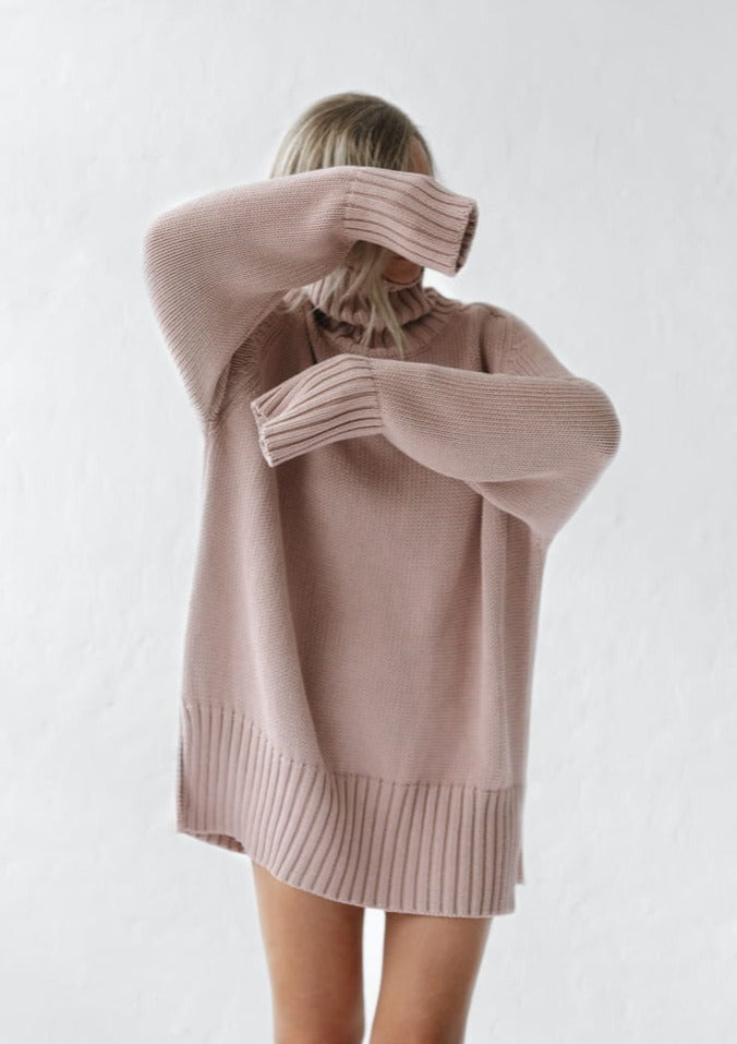 Turtleneck Sweater | Dusky Pink