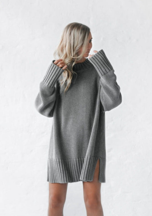Crew Neck Sweater | Grey -35% OFF