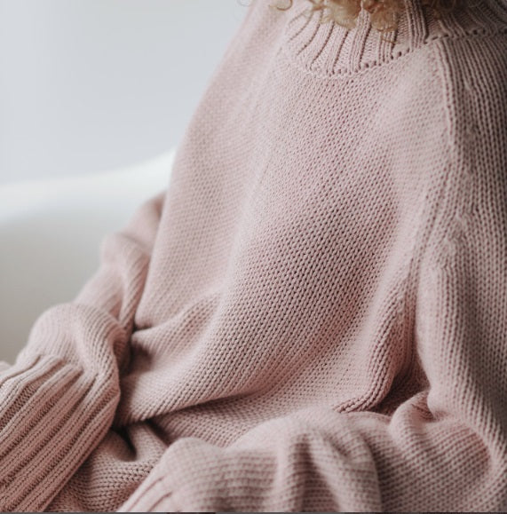 Crew Neck Sweater | Dusky Pink