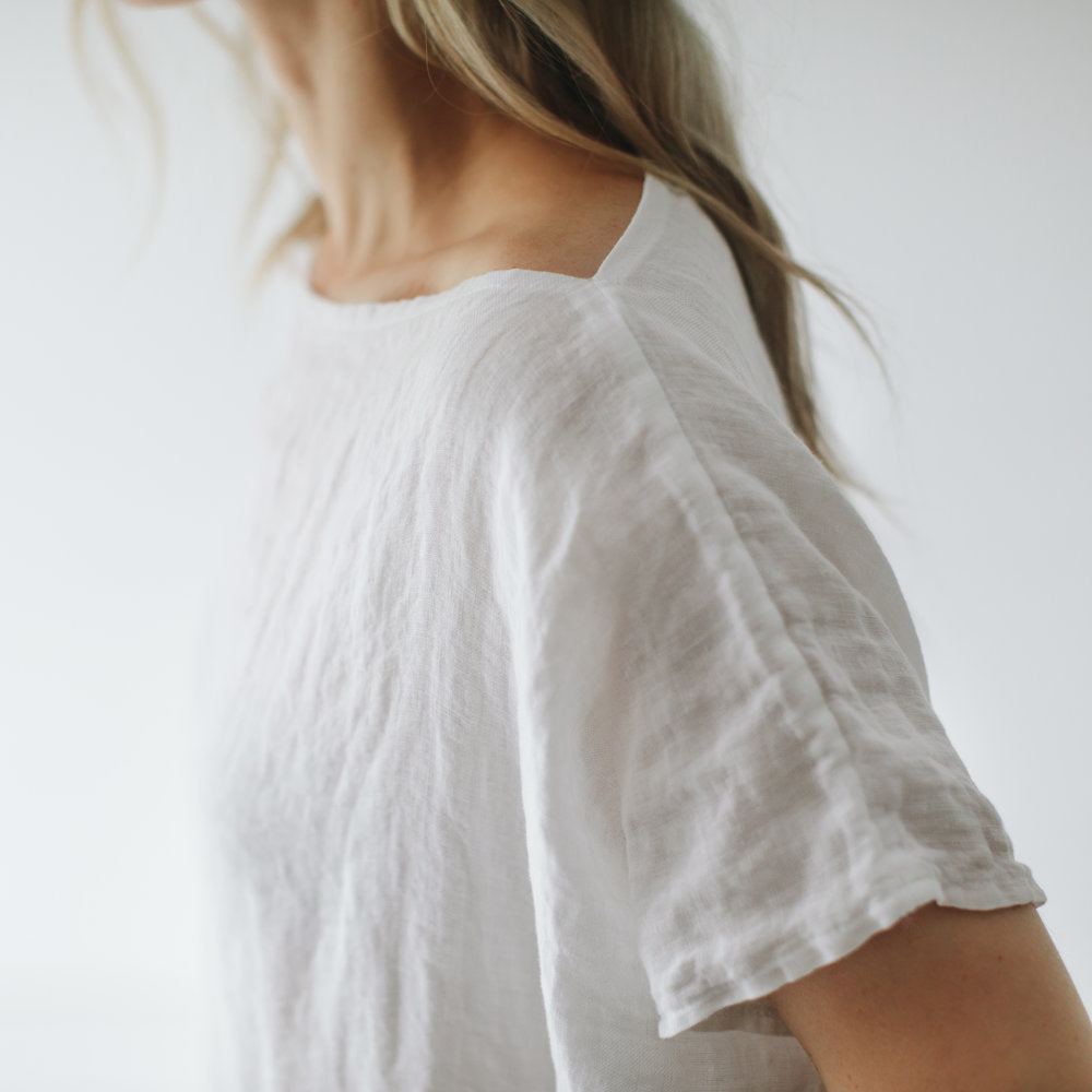 Short Linen Dress | White