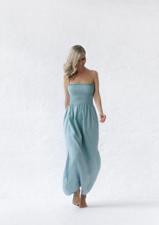 Eva Linen Dress | Light Blue