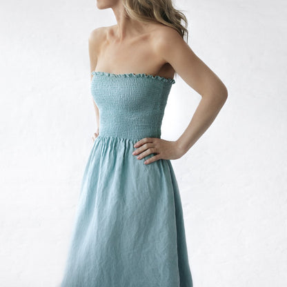 Eva Linen Dress | Light Blue