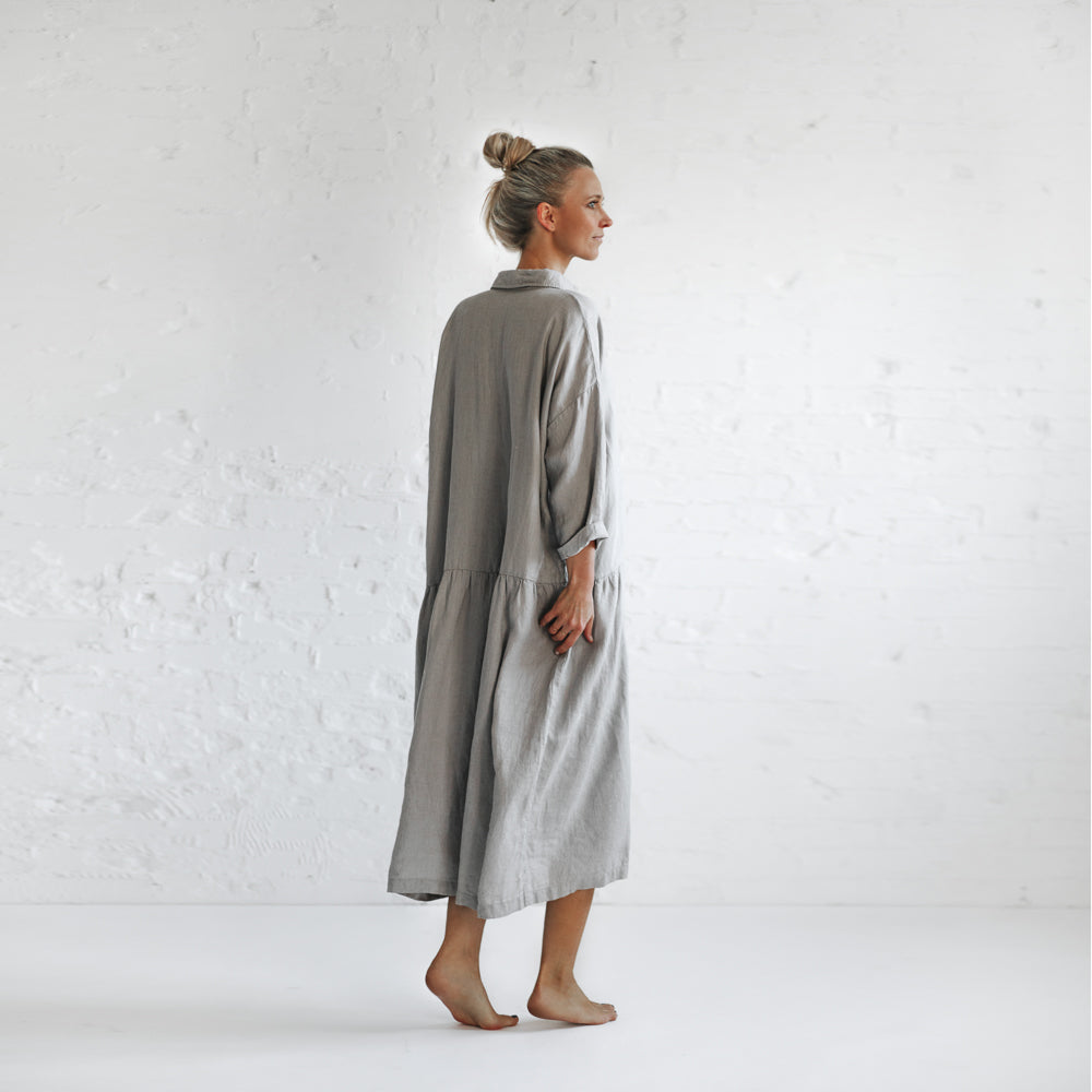 Oversized Linen Dress | Light Grey