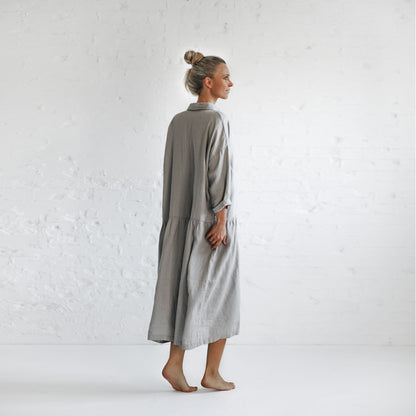 Oversized Linen Dress | Light Grey